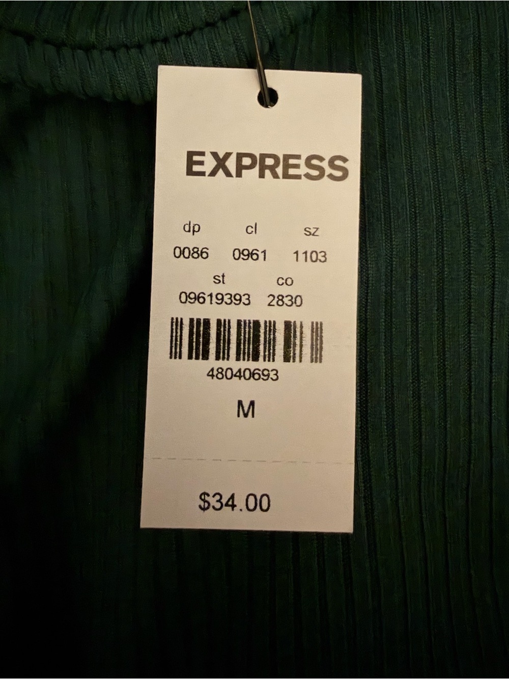 Express Ribbed Long-Sleeve Crewneck Top - Picture 7 of 7